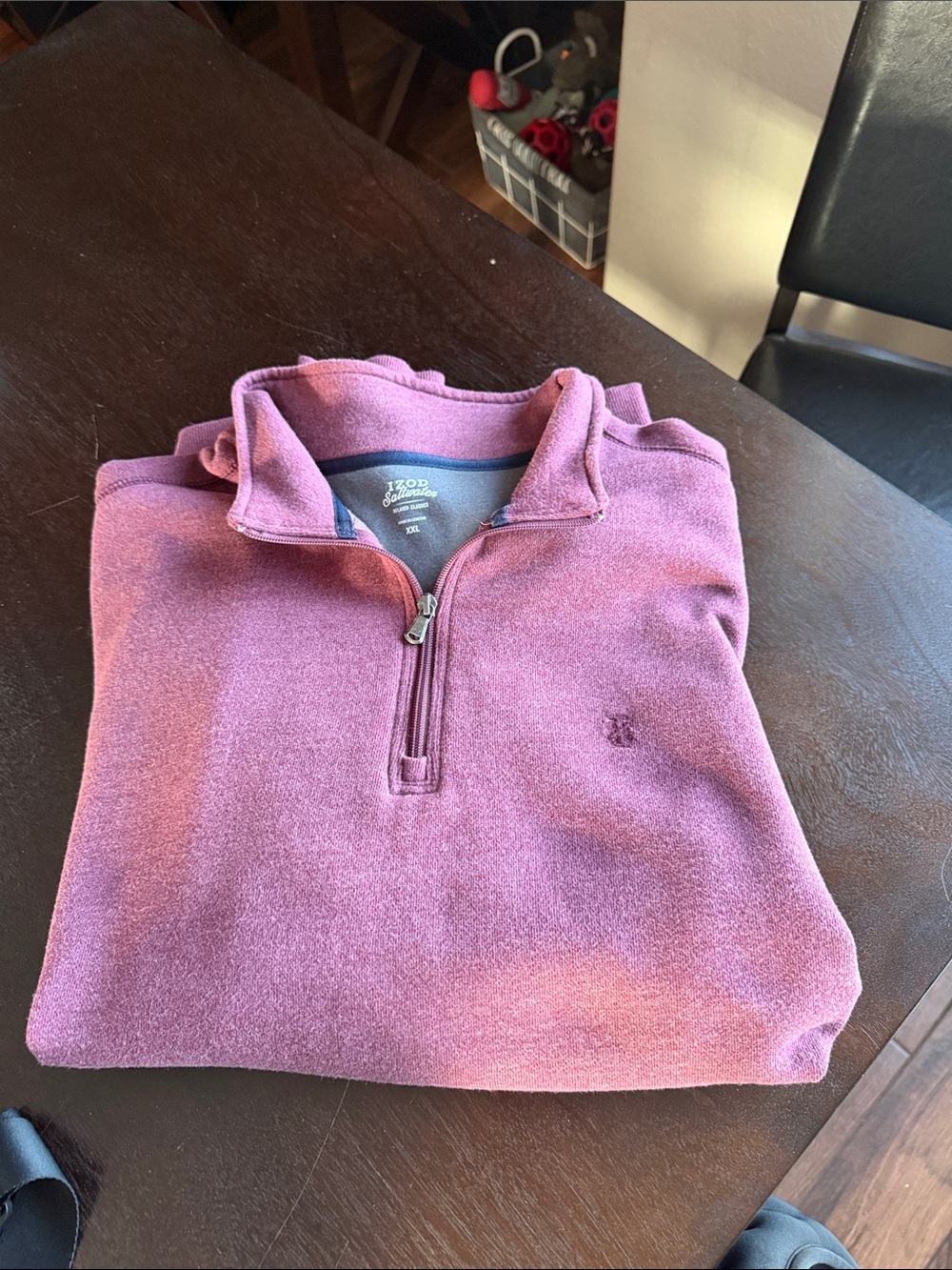 Izod Men's Half-Zip Sweater - Mauve/burgundy